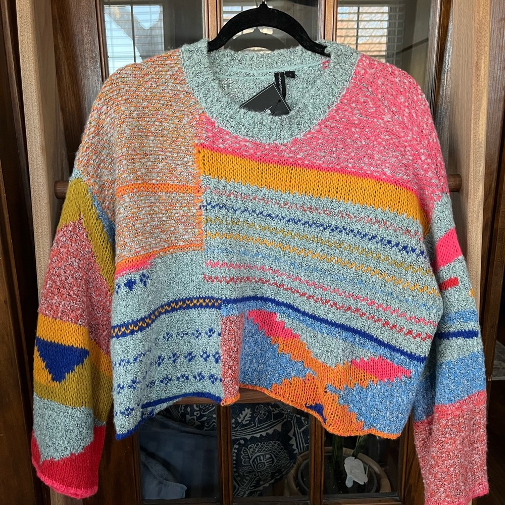 Multi-color cropped sweater